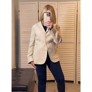 Max Mara Single Breasted Button Cream Blazer
